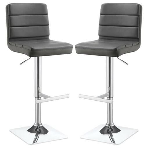Bianca Upholstered Adjustable Bar Stool Grey - Set of 2