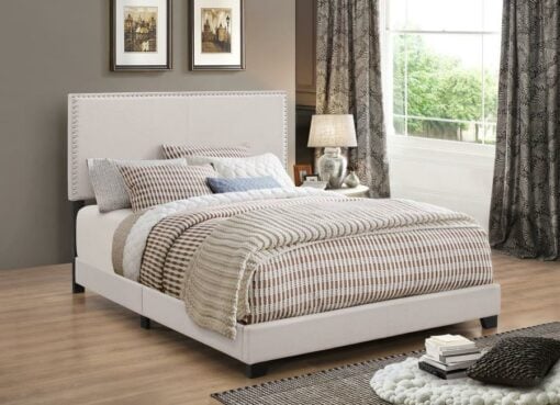 Boyd Upholstered Full Panel Bed Ivory - Image 6