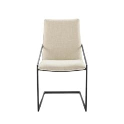 Pitch Upholstered Fabric Dining Armchair In Black Beige