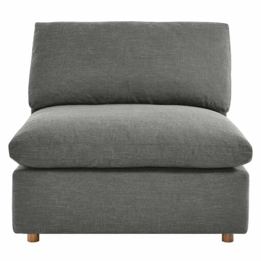 Commix Down Filled Overstuffed Armless Chair in Gray