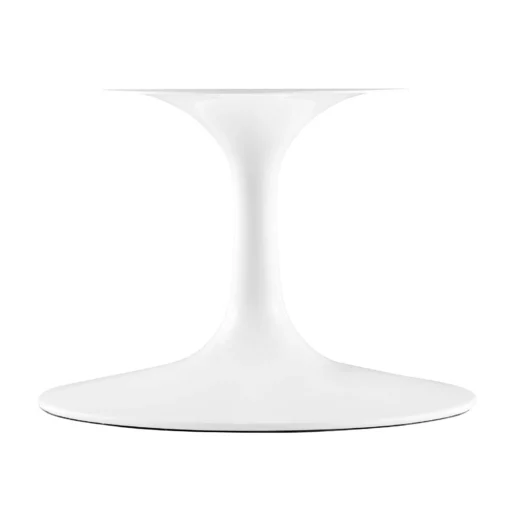 Lippa 42" Oval-Shaped Artificial Marble Coffee Table in White - Image 3