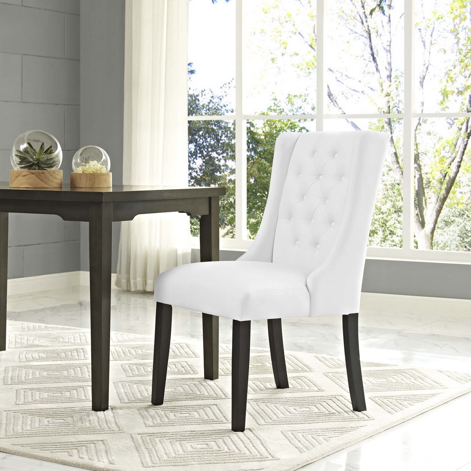 Vinyl Dining Chair in White Hyme Furniture