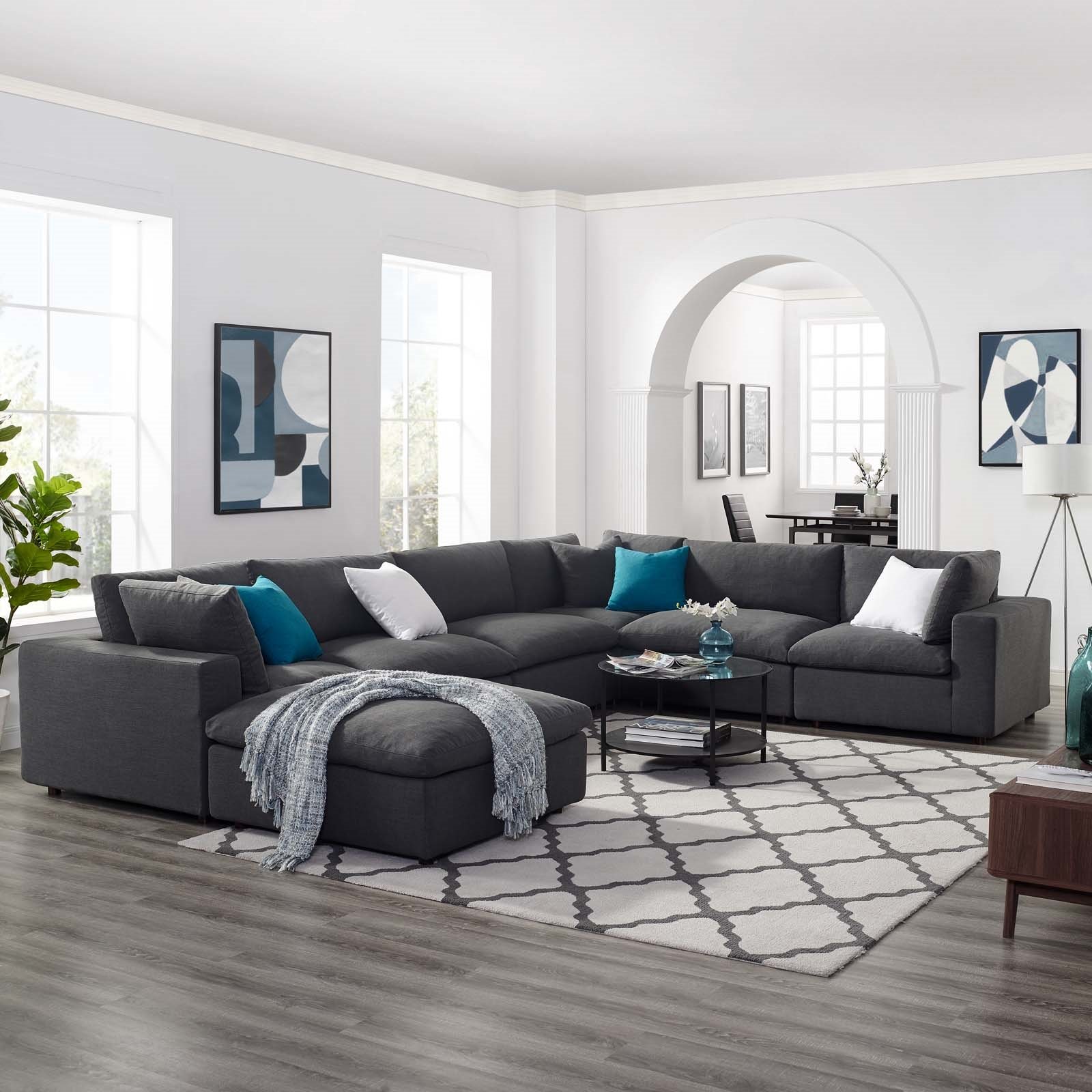 Sectional Sofa Set In Gray Hyme Furniture