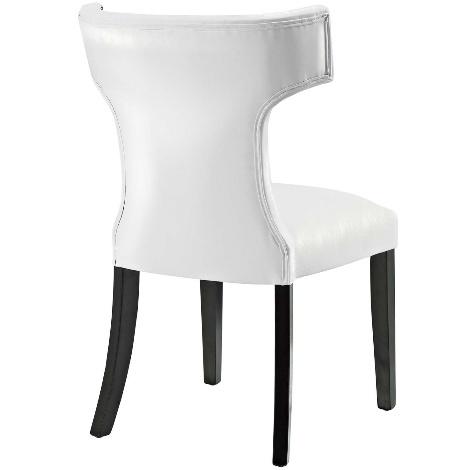 Curve Vinyl Dining Chair In White Hyme Furniture