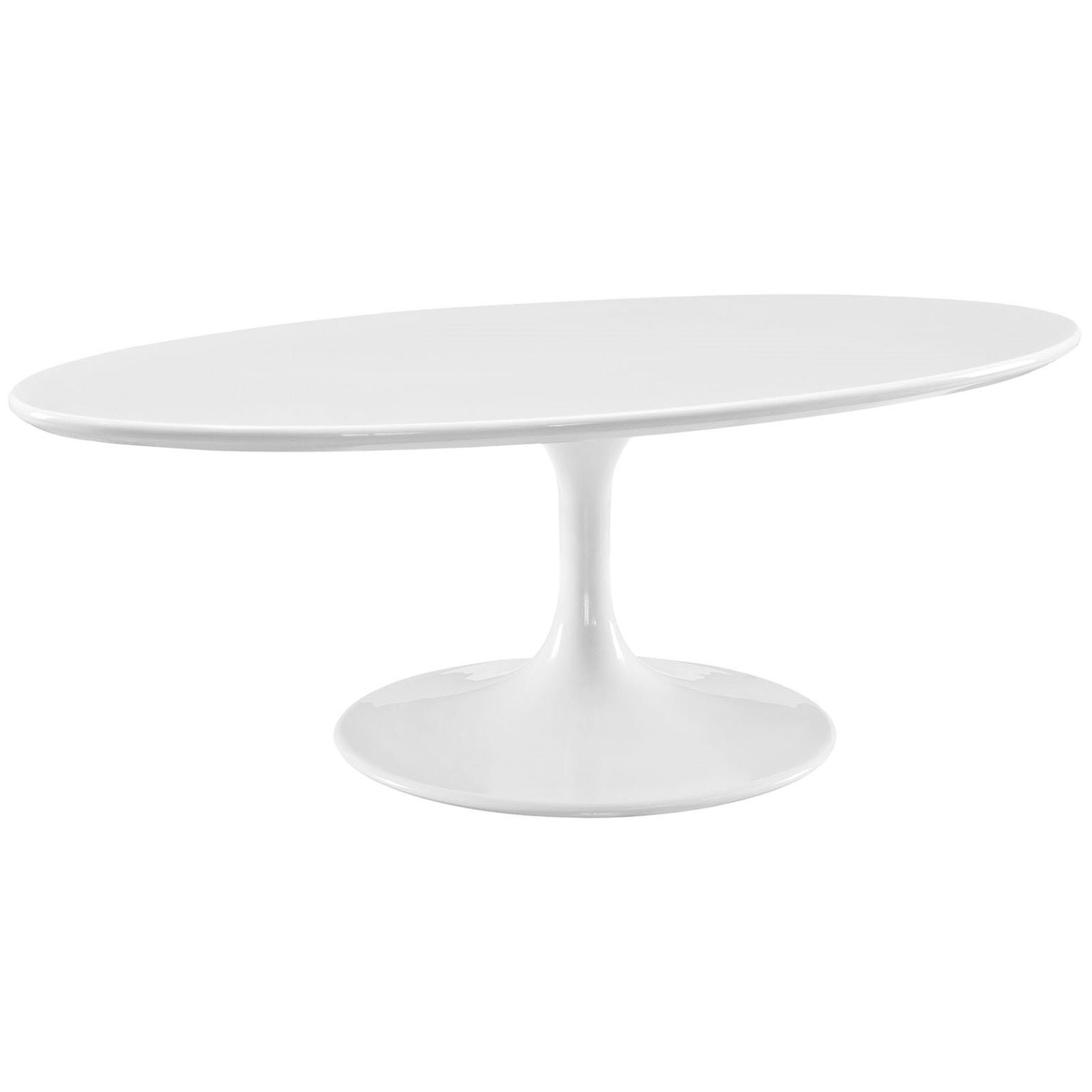 Lippa 48" OvalShaped Wood Top Coffee Table in White Hyme Furniture