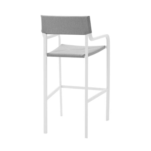Raleigh 3 Piece Outdoor Patio Aluminum Bar Set in White Gray - Image 9