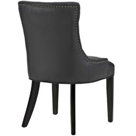Regent Tufted Faux Leather Dining Chair in Black - Hyme Furniture
