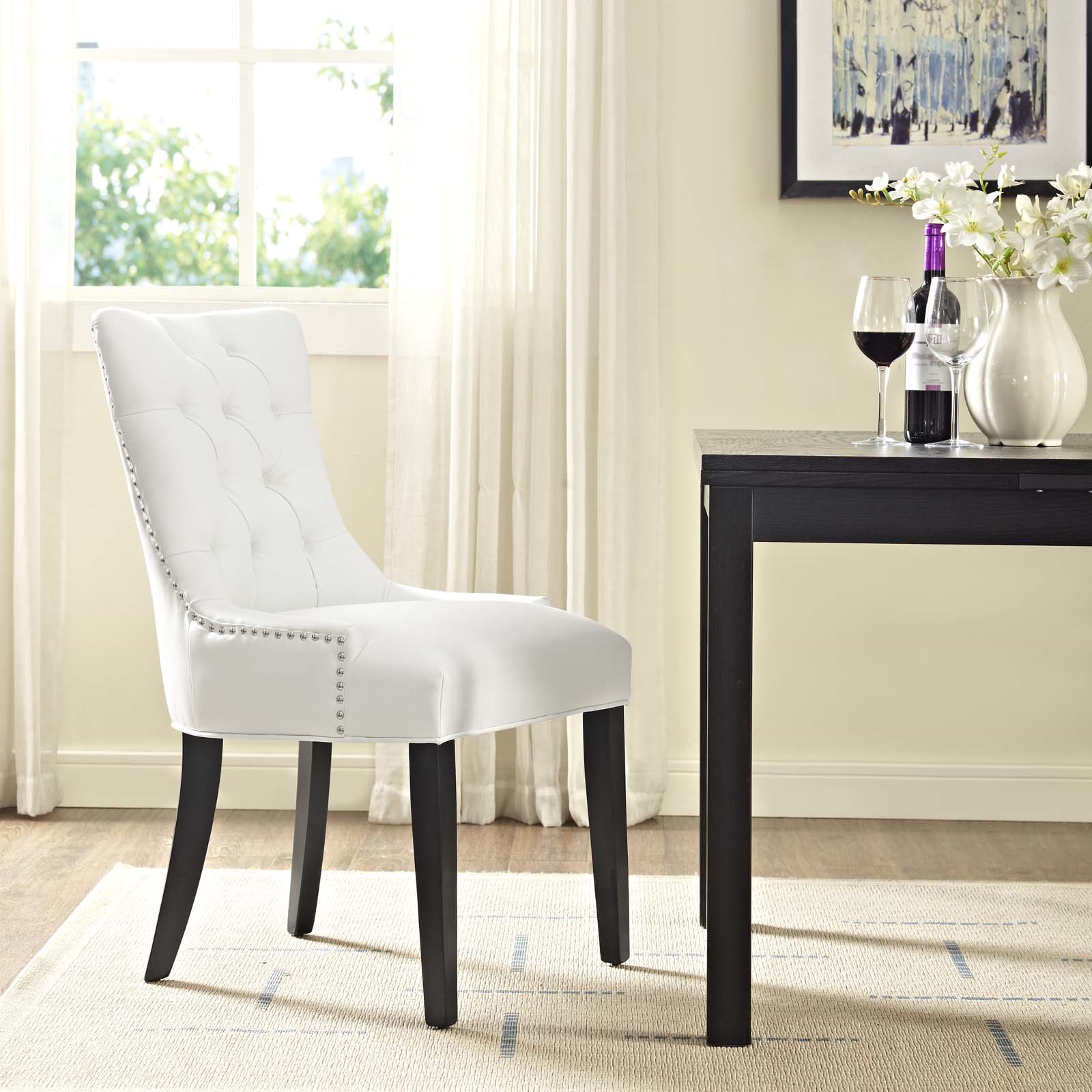 Regent Tufted Faux Leather Dining Chair In White 5f08b2846e597 