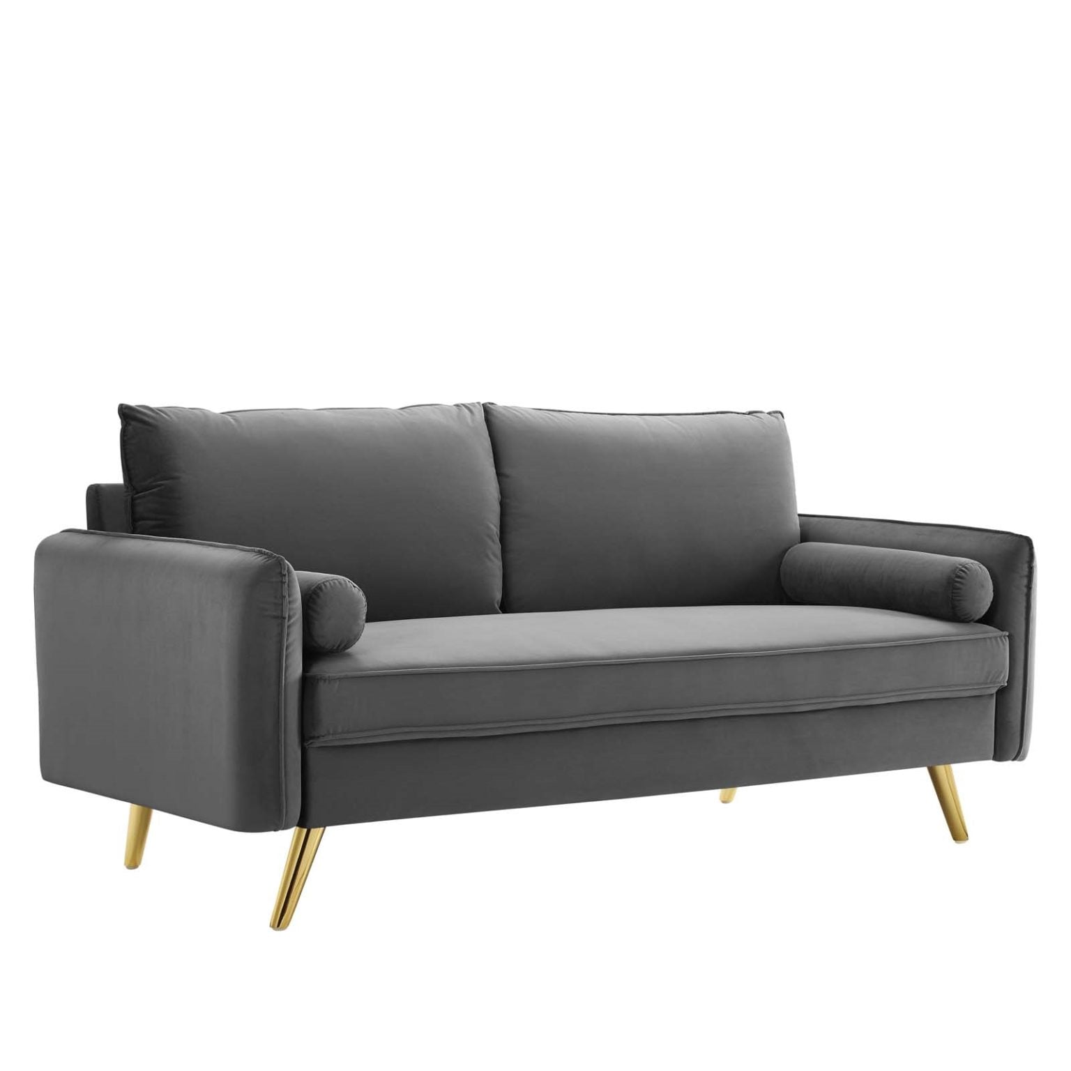 Revive Performance Velvet Sofa in Gray Hyme Furniture