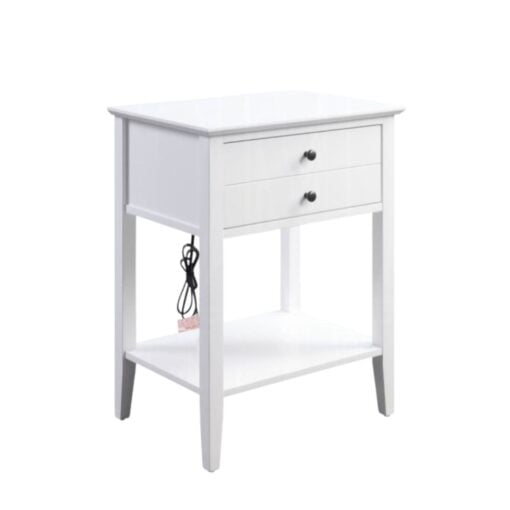 Grardor Accent Table w/ USB In White - Image 2