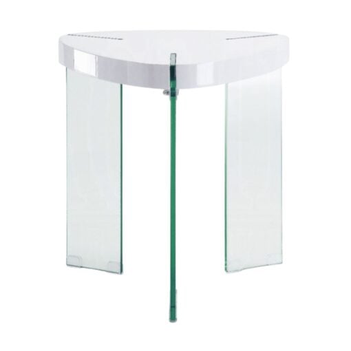 Noland End Table In Clear and White
