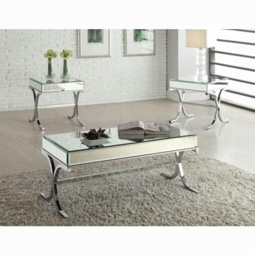 Yuri Coffee Table In Mirrored & Chrome Finish