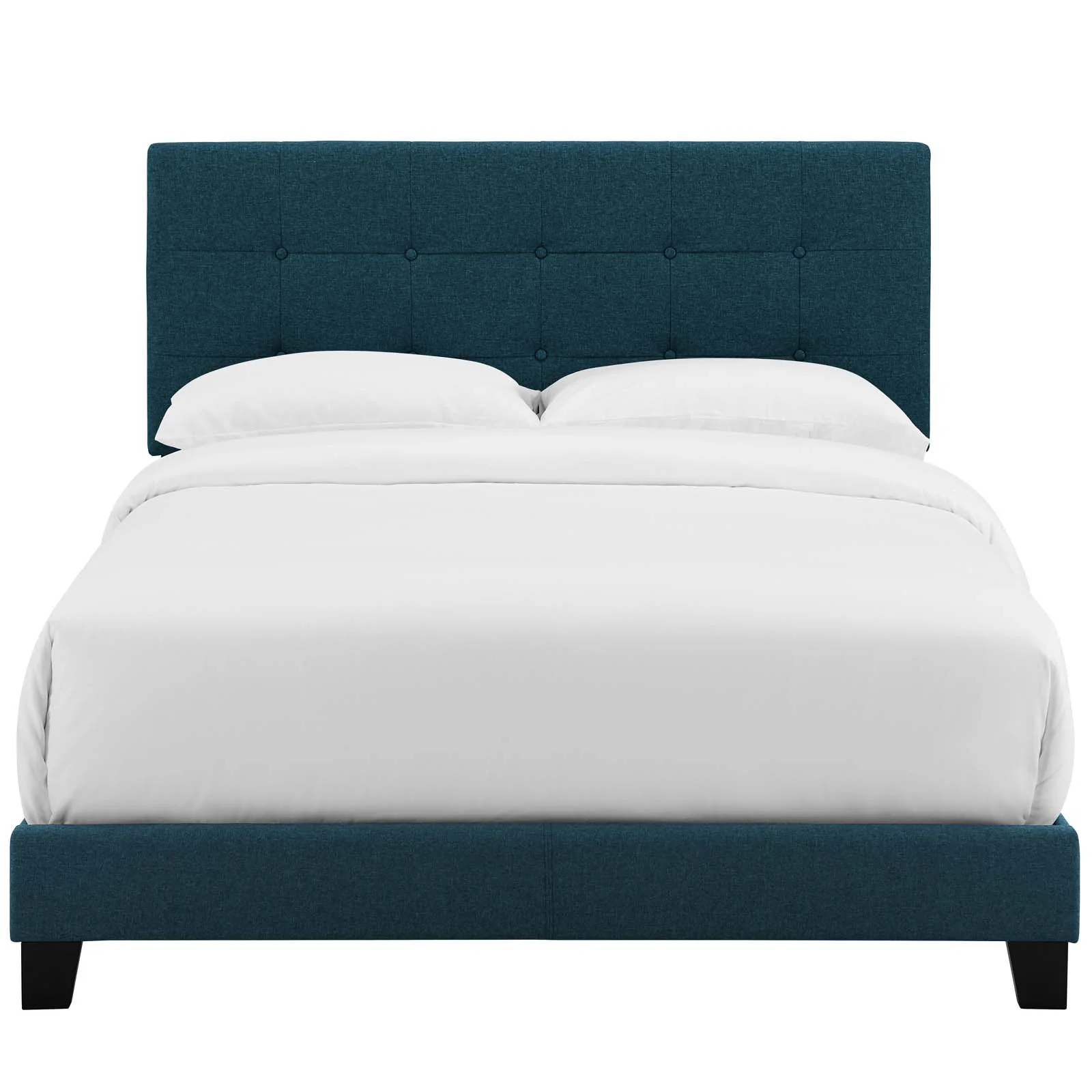 Amira Twin Upholstered Fabric Bed In Azure