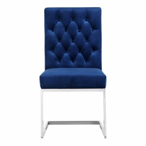 Carlton Velvet Dining Chair in Blue - Image 2