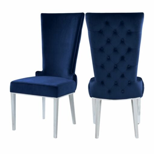 Serafina Velet Dining Chair in Blue