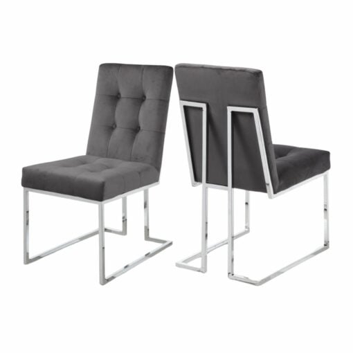 Alexis Velvet Dining Chair in Gray