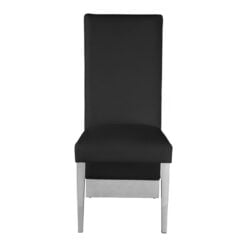 Porsha Vegan Leather Upholstered Dining Chair In Black