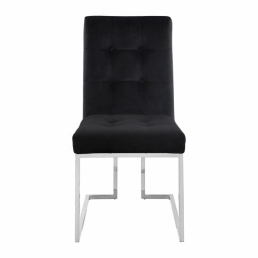 Alexis Velvet Dining Chair in Black - Image 2