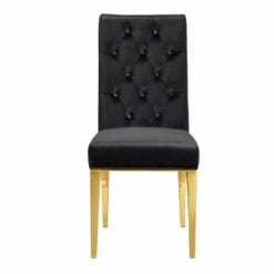 Capri Velvet Upholstered Dining Chair In Black