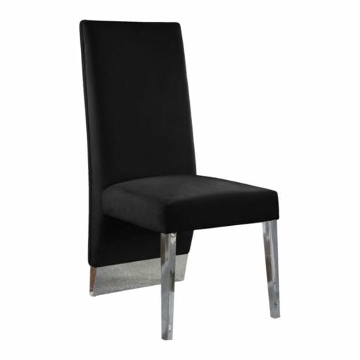 Porsha Velvet Dining Chair in Black - Image 2