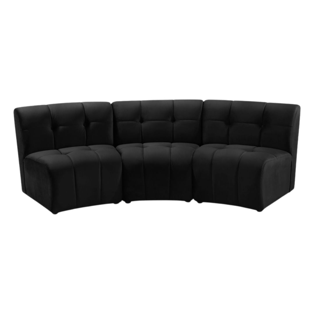 Limitless Modular Velvet Sofa In Black