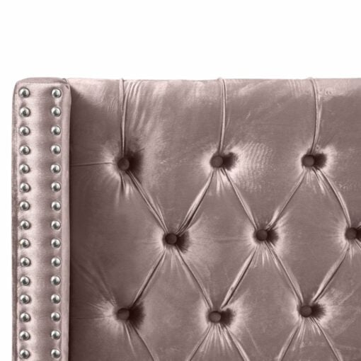Aiden Velvet Full Bed in Pink - Image 3