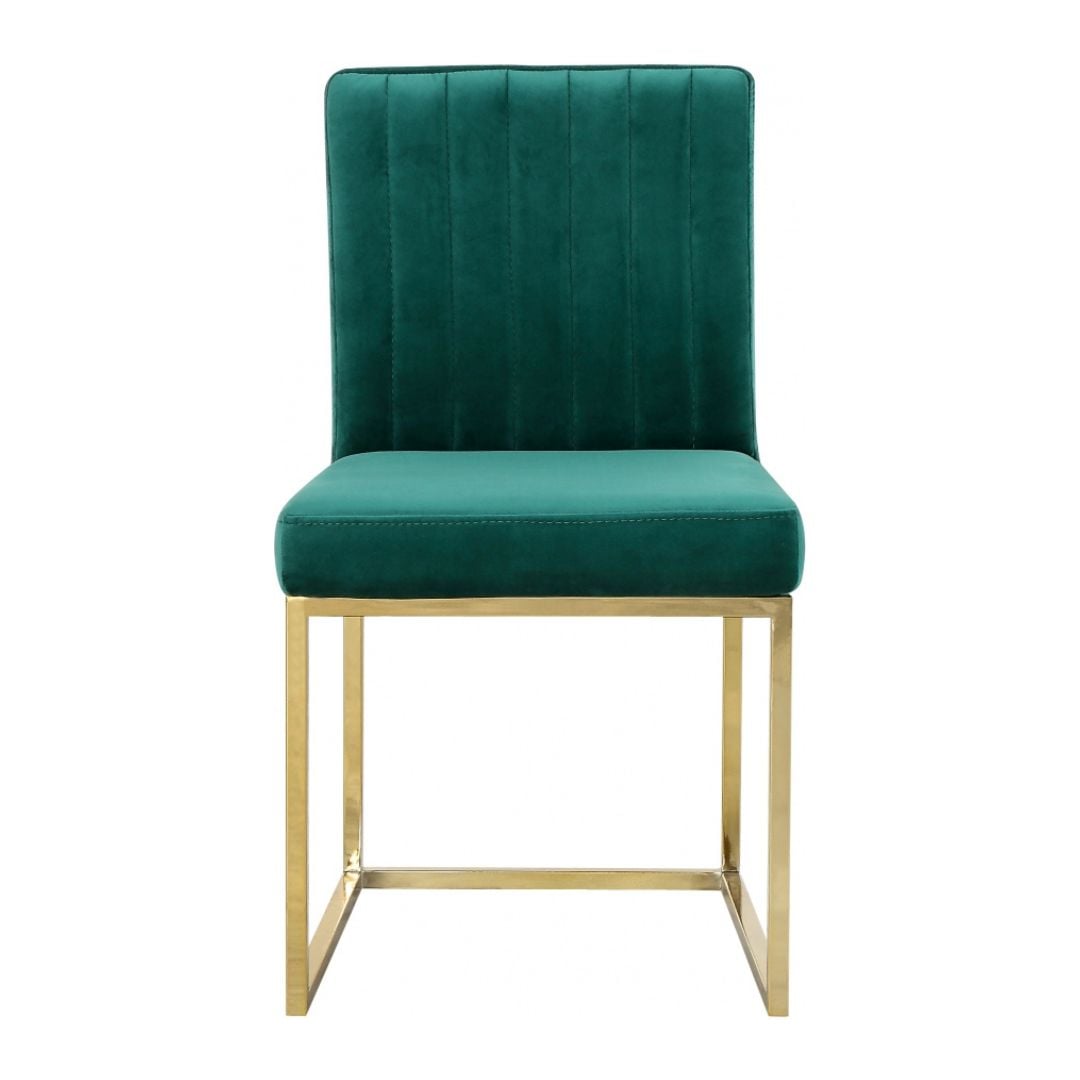 Giselle Velvet Upholstered Dining Chair In Green