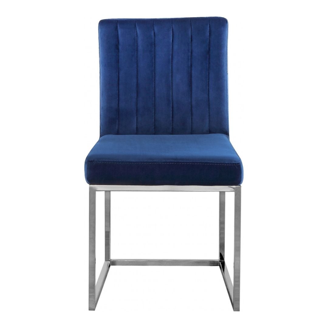Giselle Velvet Upholstered Dining Chair In Blue