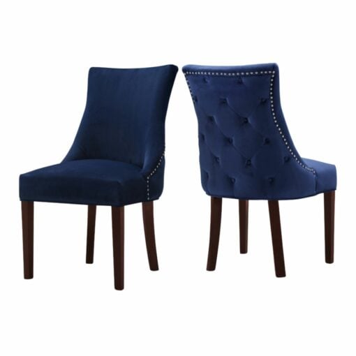 Hannah Velvet Dining Chair in Blue