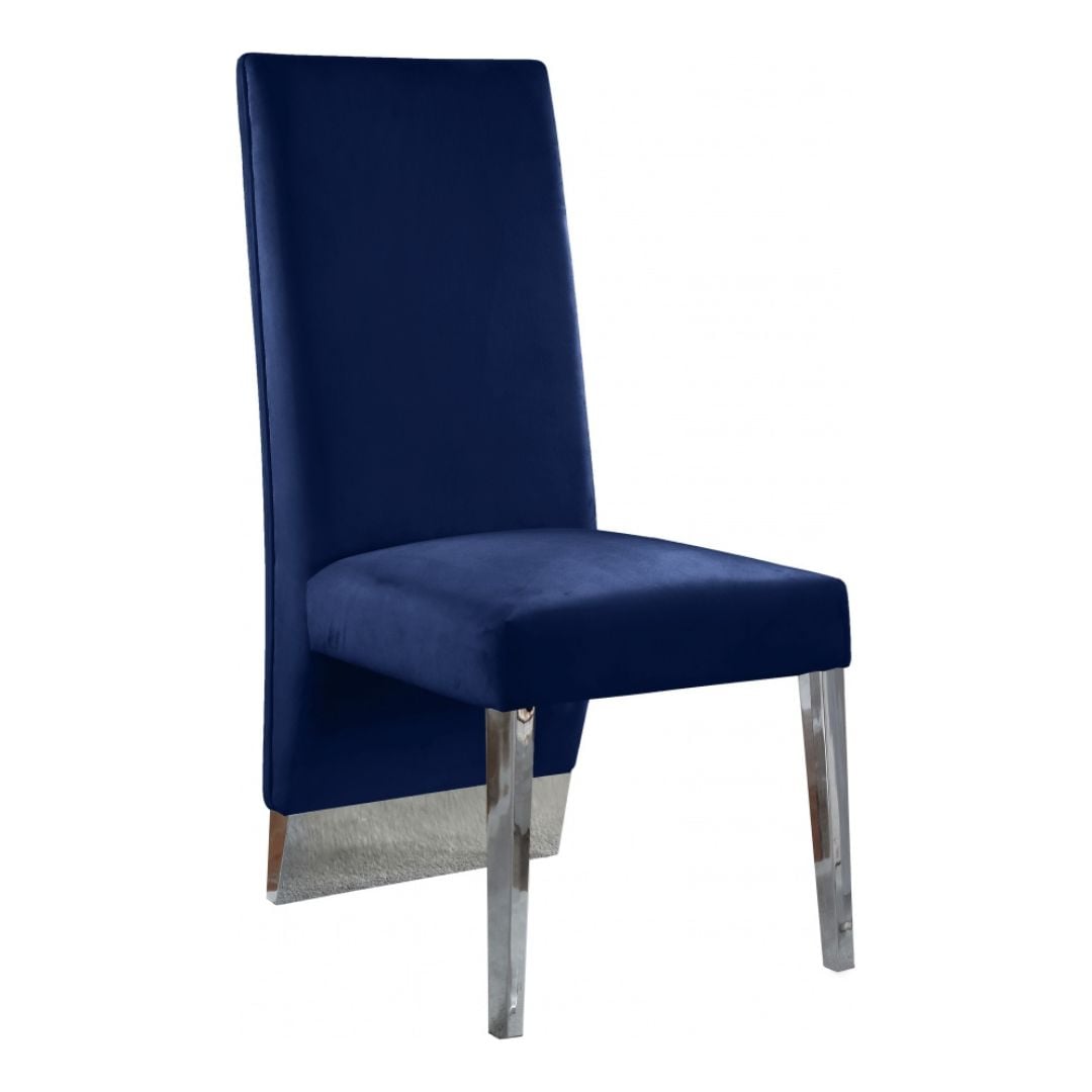 Porsha Velvet Upholstered Dining Chair In Blue