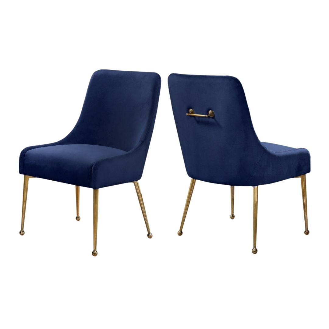 Owen Velvet Dining Chair in Blue