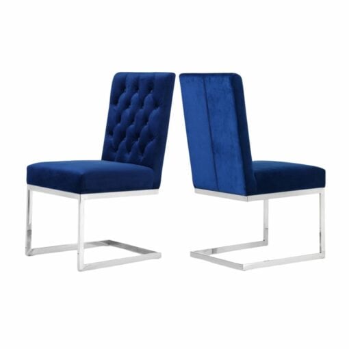 Carlton Velvet Dining Chair in Blue