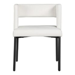 Caleb Vegan Leather Upholstered Dining Chair In White