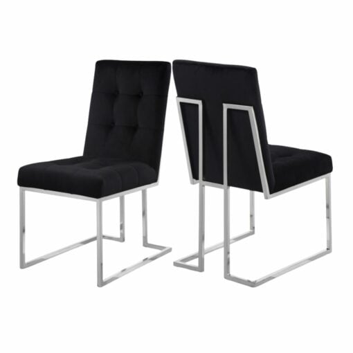 Alexis Velvet Dining Chair in Black