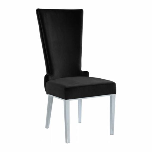 Serafina Velet Dining Chair in Black - Image 2