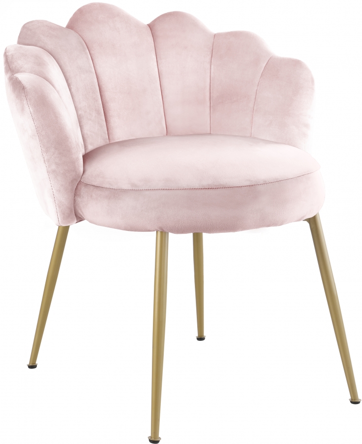 Claire Velvet Accent Chair / Dining Chair in Pink - Hyme Furniture