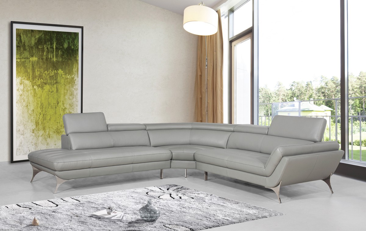 divani casa t117 modern leather sectional sofa