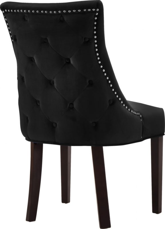 Hannah Velvet Dining Chair in Black - Hyme Furniture
