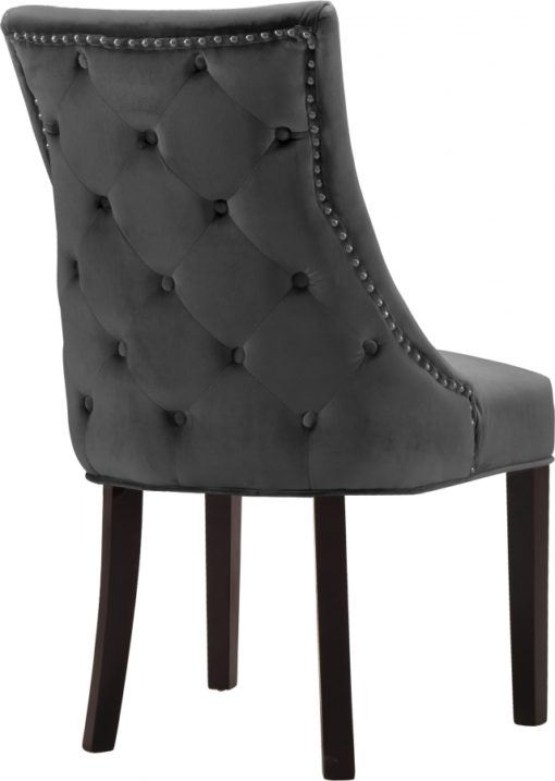 Hannah Velvet Dining Chair in Gray - Hyme Furniture