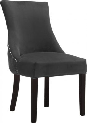Hannah Velvet Dining Chair in Gray - Hyme Furniture