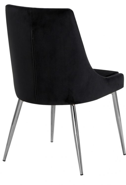 Karina Velvet Dining Chair in Black - Hyme Furniture