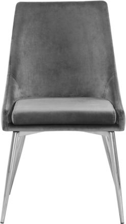 Karina Velvet Dining Chair in Gray - Hyme Furniture