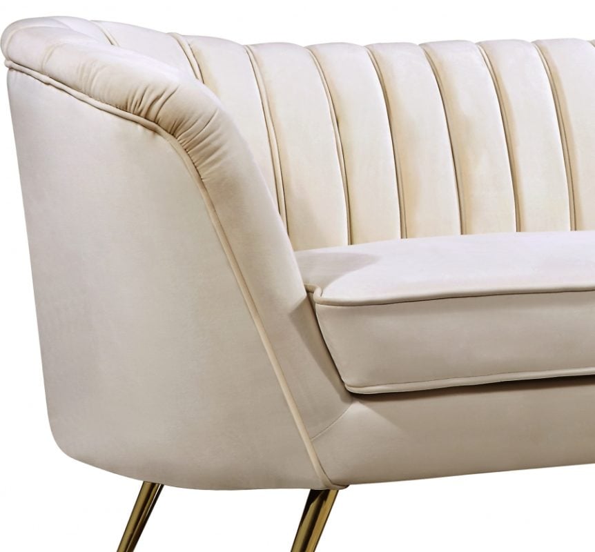 Margo Velvet Sofa In White Hyme Furniture