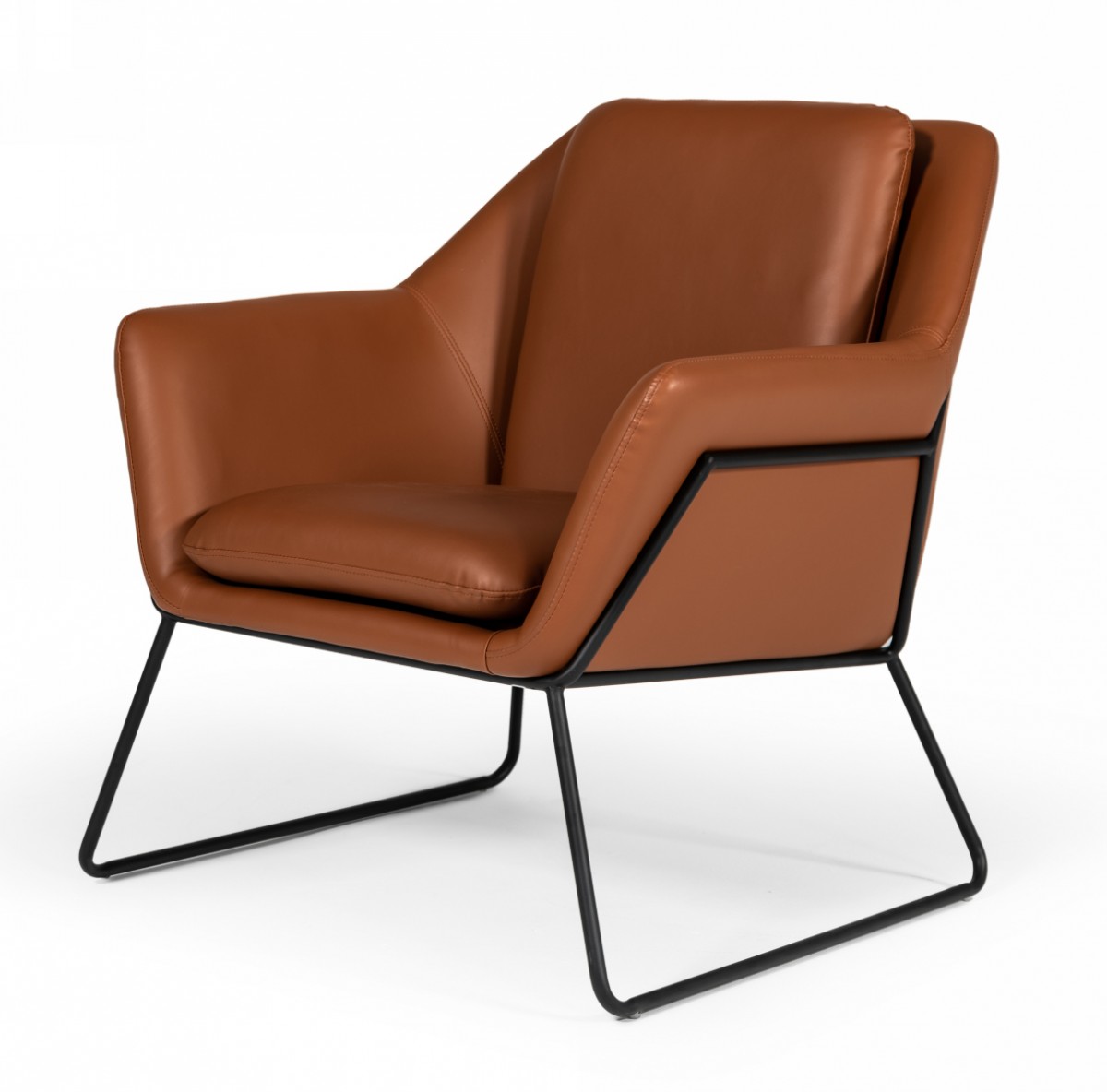 Modrest Jennifer - Industrial Brown Eco-Leather Accent Chair - Hyme ...
