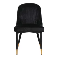 Belle Velvet Upholstered Dining Chair In Black
