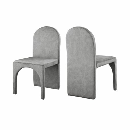 Summer Velvet Dining Side Chair In Gray - Image 2