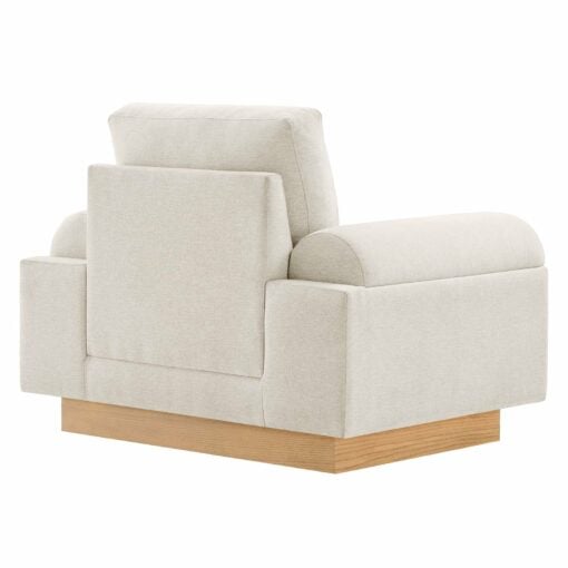Oasis Upholstered Fabric Armchair In Ivory - Image 4