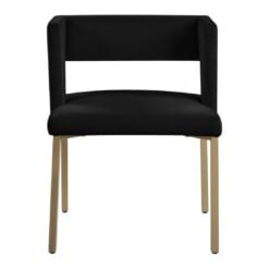 Caleb Velvet Upholstered Dining Chair In Black
