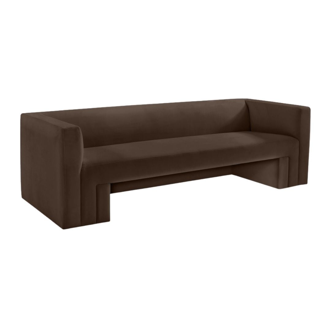 Henson Velvet Sofa In Brown - Image 3