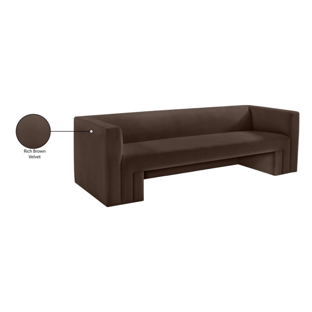Henson Velvet Sofa In Brown - Image 16